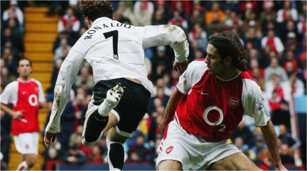 Former Arsenal Striker Reveals What Ronaldo Was Subjected to When Ex-man Utd Winger Tried Tricks vs Gunners