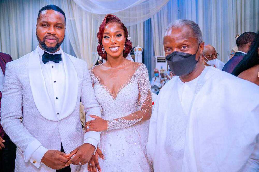 Lovely Photos as Jonathan, wife meet Osinbajo at wedding of ex-Governor Gbenga Daniel's daughter