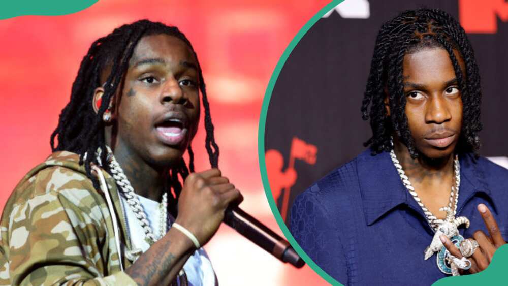 Polo G performs at Leeds festival (L). He attends the MTV Video Music Awards at Barclays Center (R)