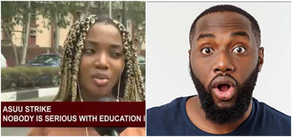Nigerian lady speaks on ASUU strike, says education is taking up her time.