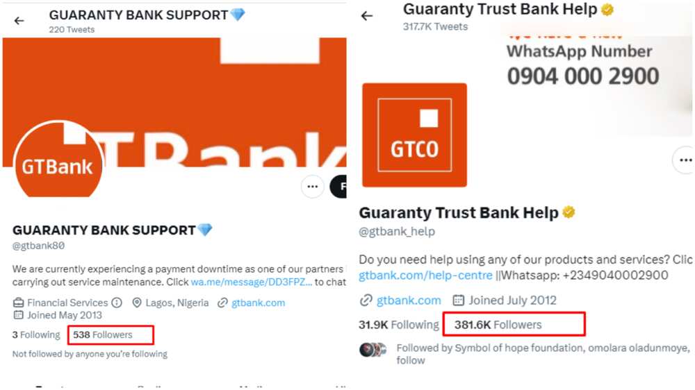 Fake GTB Twitter account.