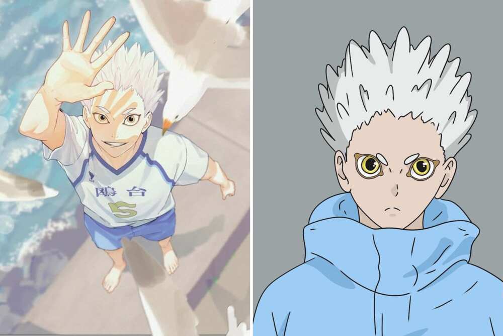 Silver-haired anime characters