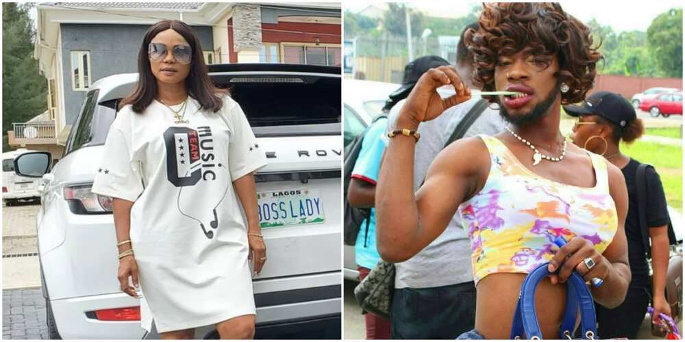 Actress Iyabo Ojo Turns ‘Area Girl’, Breaks Bottles and Attacks Broda Shaggi in Hilarious Skit