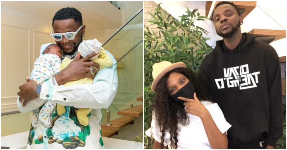 Singer Kizz Daniel and mother of his triplets