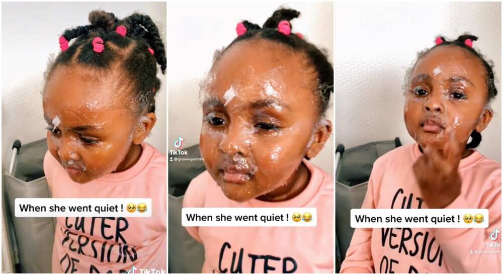 Beautiful girl stuns many, uses mum cream to smear her face in adorable video