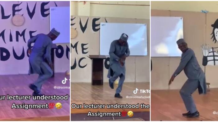 "Too much vibe": Nigerian lecturer causes stir in class as he dances to Odoyewu in video with accurate steps