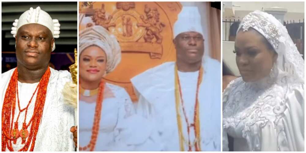 Photos of Ooni Ife and his new wife.