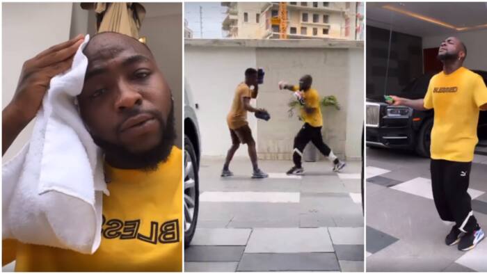 Na so he do last year: Funny reactions as Davido begins 'New Year, new me' by working out with trainer