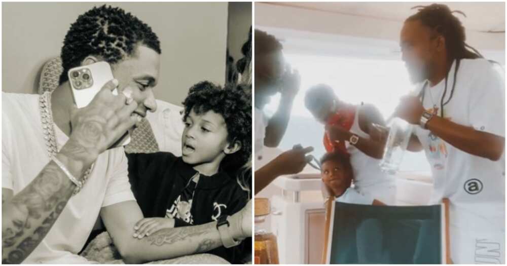 Nigerian singer Wizkid and his son Zion