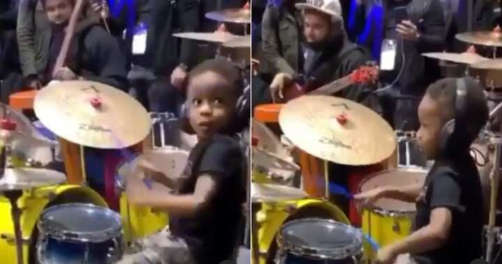 Little boy plays drums like a pro