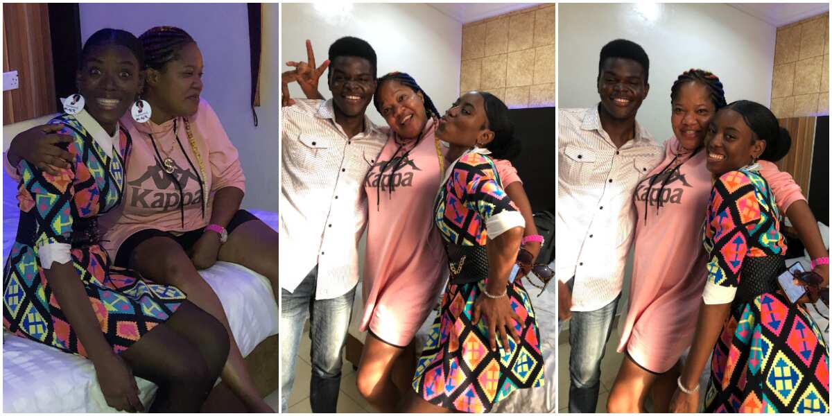 Heart-melting moment lady finally met Toyin Abraham months after actress gave her money for sewing machine