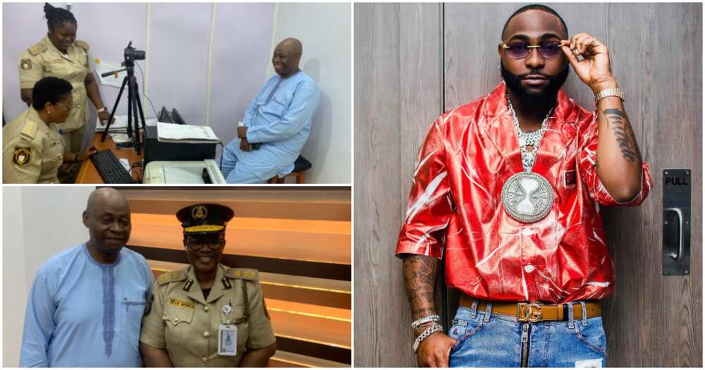 Davido's billionaire father at passport office for capturing.