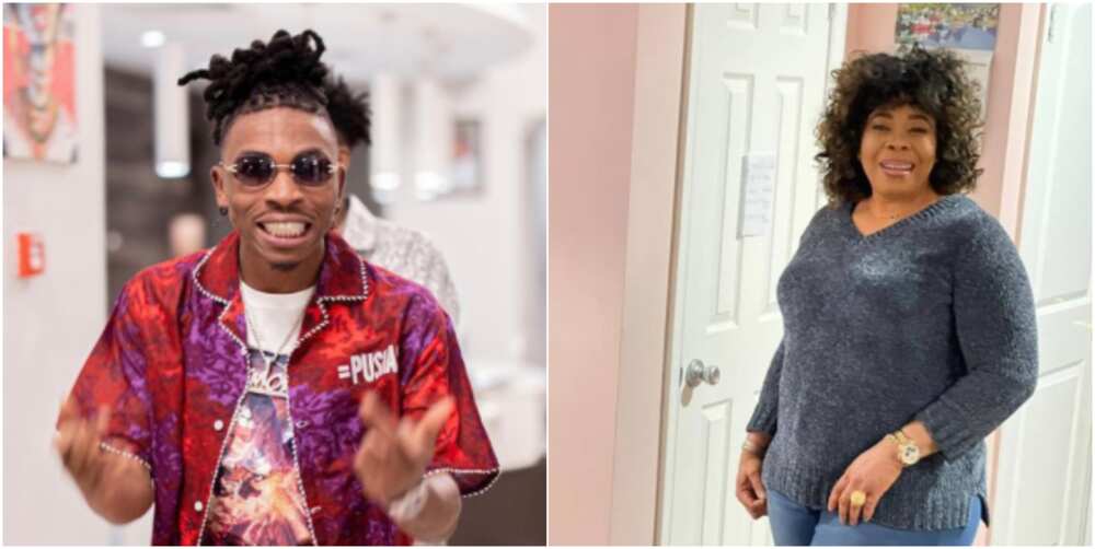 Fans React As Mayorkun Visits Mom Excited And Kid Sister US