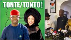 Deputy governorship candidate Tonto Dikeh steps out for 1st official political duty, looks stylish, fans gush