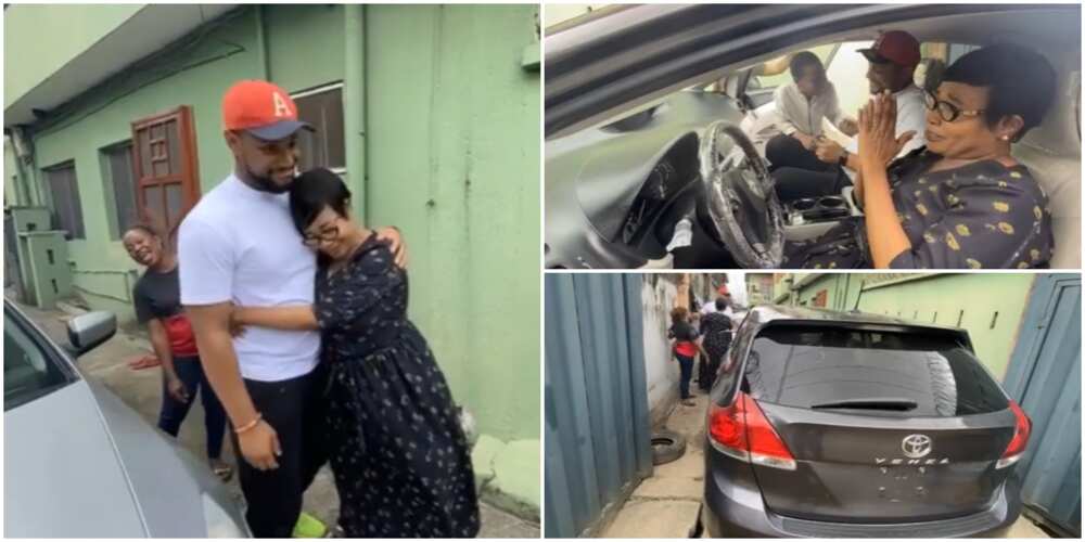 Actor Alex Ekubo gives his mum a brand new car.