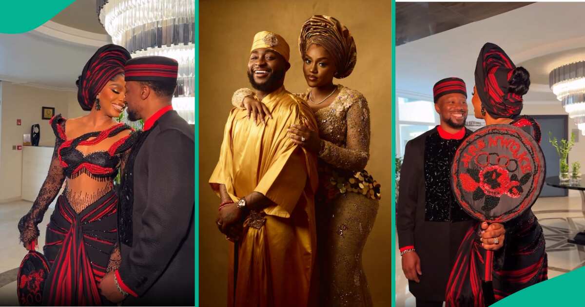 Celebrity weddings: See how Nigerians compared Davido and Sharon Ooja's traditional wedding parties