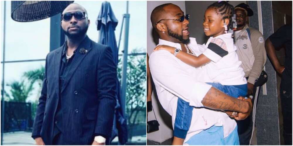 Adorable photos as singer Davido takes daughter Imade to work