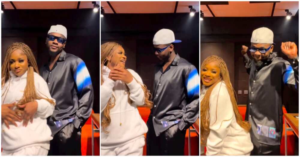 Kizz Daniel and Phyna dancing.