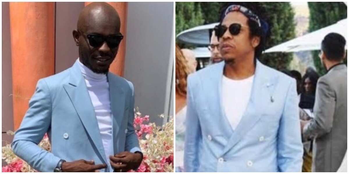 Mr Jollof: Check out comments as comedian rocks similar look with Jay Z