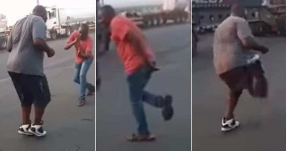 Video of 2, Men Dancing, Road, Bring, Vibe to Mzansi