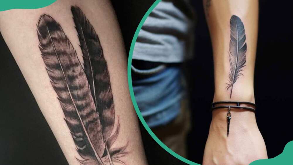 Hawk feather tattoos