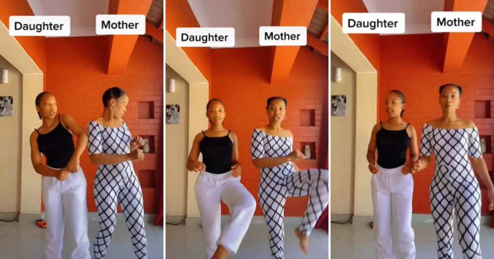 Sweet mother and daughter goal/dancing to amapiano song.