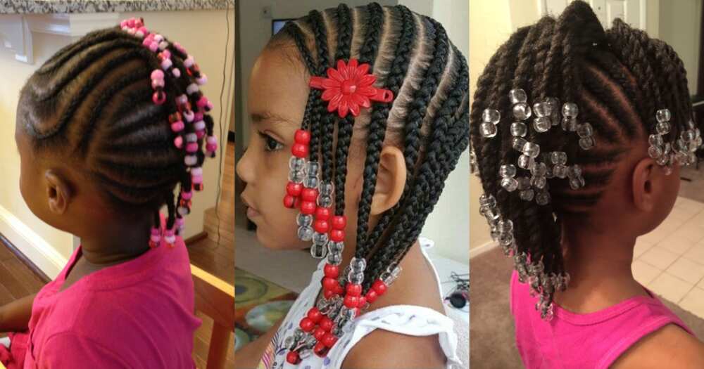 Toddler braided hairstyles with beads for girls 