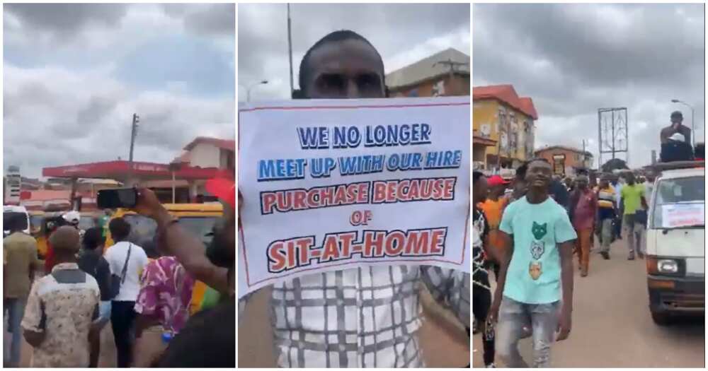 Enugu residents protest against sit-at-home/ sit-at-home un Enugu/ Monday sit-at-home in Enugu/ No more sit-at-home in Enugu/ Sit-at-home protest in Enugu