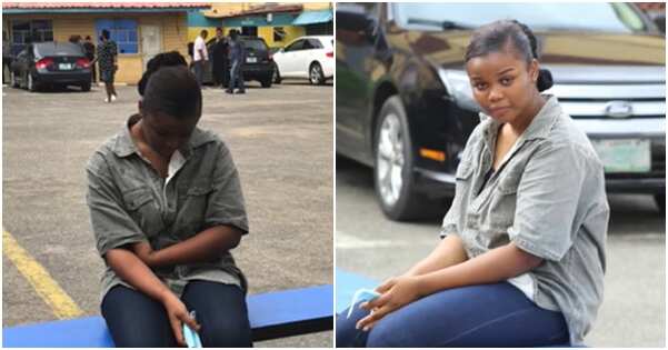 Chidinma when she was paraded by the police in Lagos