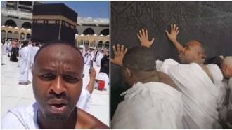 Femi Adebayo prays for colleagues in Mecca, Deyemi, Adeniyi Johnson, others react as video trends