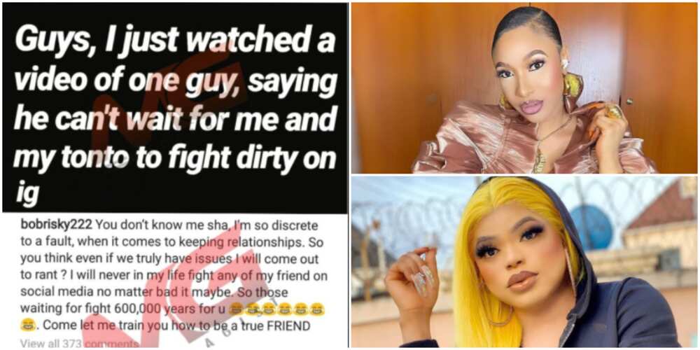 Bobrisky reacts to reports of strained relationship with bestie, Tonto Dikeh