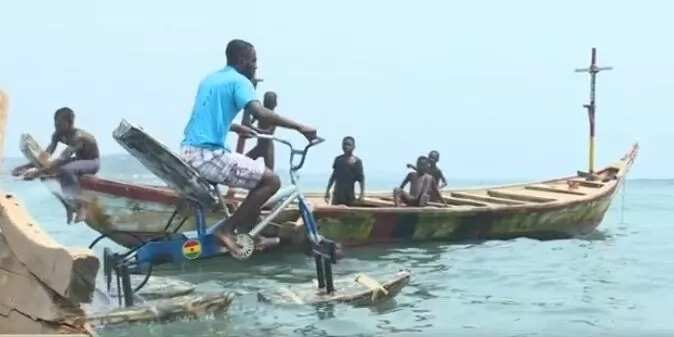 The young Ghanaian inventor who built the water bicycle gets national recognition and award
