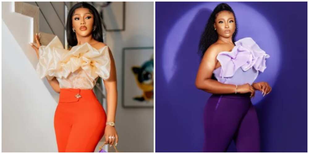 Photos of Mercy and lady who replicated her look. Photos of Mercy and lady who replicated her look.