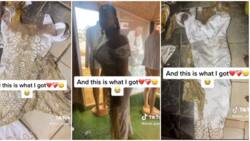 "How much did you pay?" Nigerian lady cries out as tailor spoils her dress days to her wedding, shares video