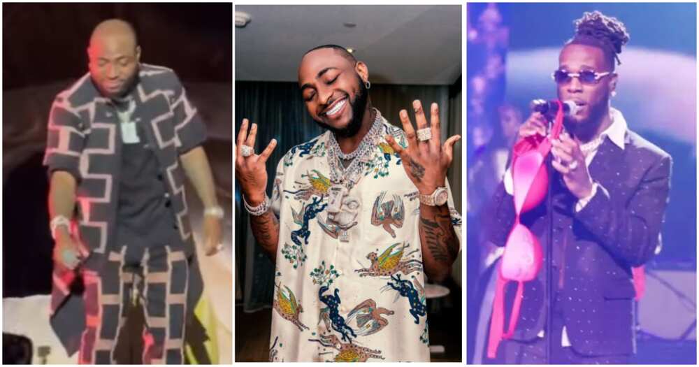 Video Shows How Burna Boy & Davido Reacted When Bras Were Thrown