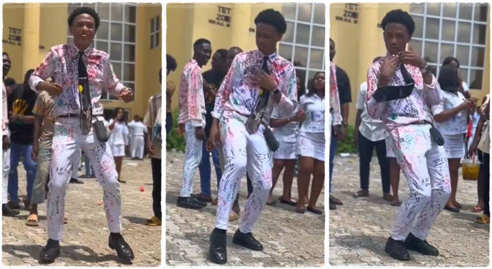 Photos of a medical student posing for a dance after graduating from ABSU.
