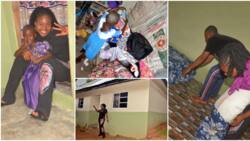 It took 3 months: Nigerian lady builds 2-bedroom house for girl who lived in mud home with grandma