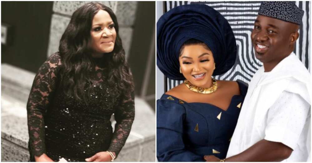 Nollywood actress Mercy Aigbe reacts after Adekaz's first wife called her out