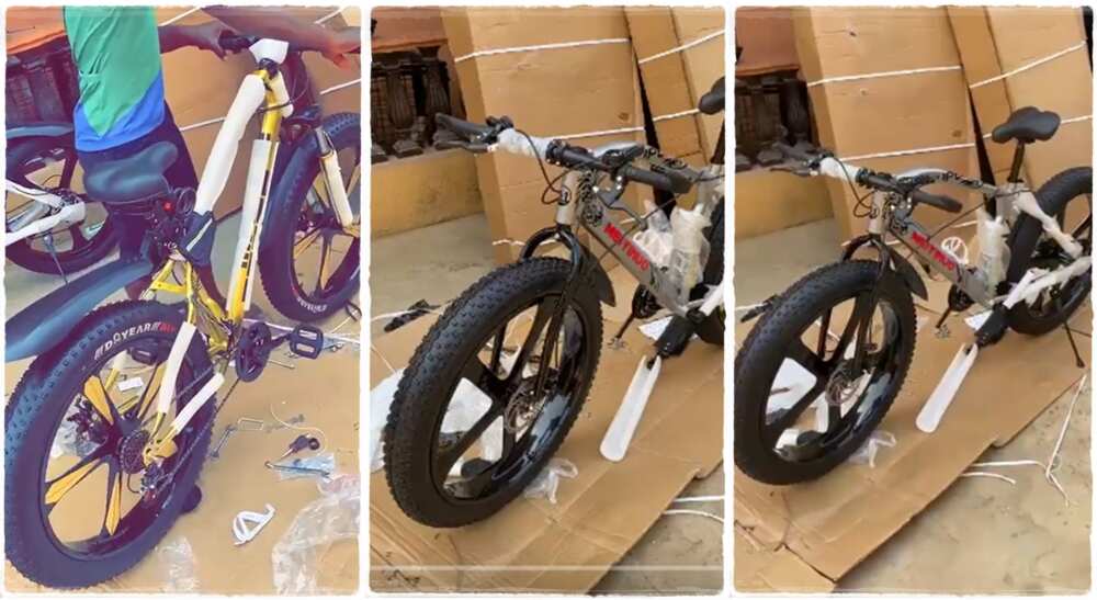Photos of a bicycles imported into Nigeria for sale.