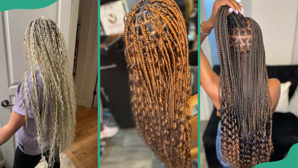 Small Knotless Braids w/ Curly Ends, How to Curl the End of Braids