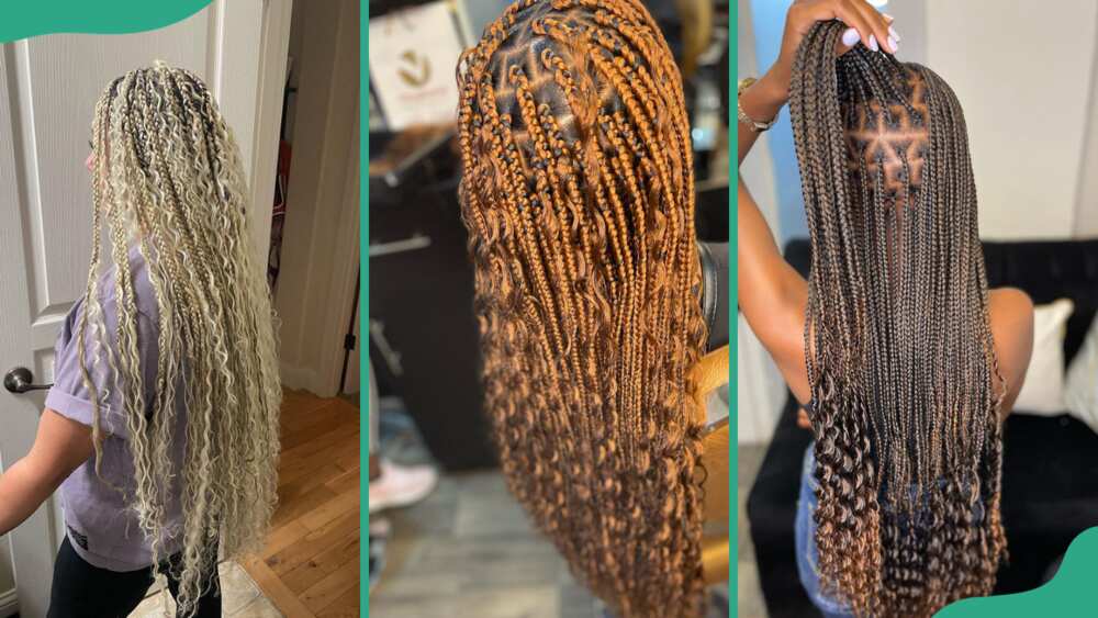 Knotless braids with curls: 30+ ideas to try on hair of any length