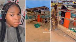 Nigerian lady opens small gas shop for herself, praises God for the blessing