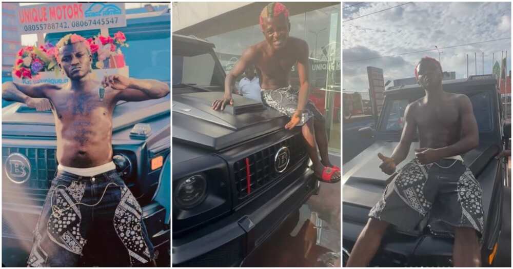 Photos of Portable and his new ride, a G-wagon Brabus