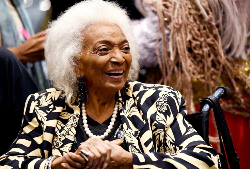 Actress Nichelle Nichols, seen here in December 2021, who played communications officer Uhura on the popular 'Star Trek' series, has died