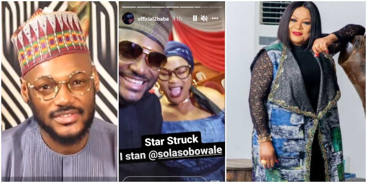 I'm star-struck: 2baba declares as he meets King of Boys actress Sola Sobowale in Abuja