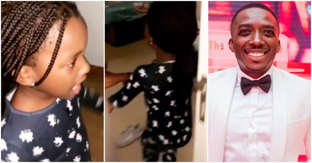 Adorable video of Bovi daughter’s reaction when the comedian says he won’t pay her school fees again (video)