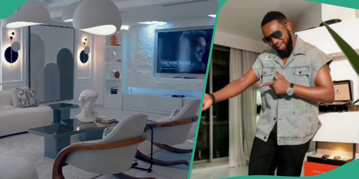 See comedian AY Makun’s newly rebuilt mansion after it caught fire in 2023, interior wows Nigerians (video)