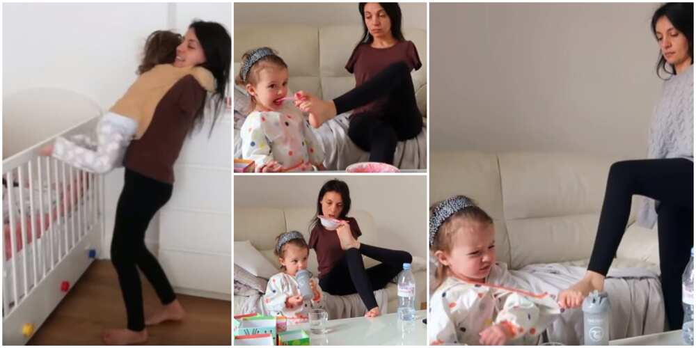 Social media reacts to adorable video of armless mum feeding and caring for her little daughter, many gush