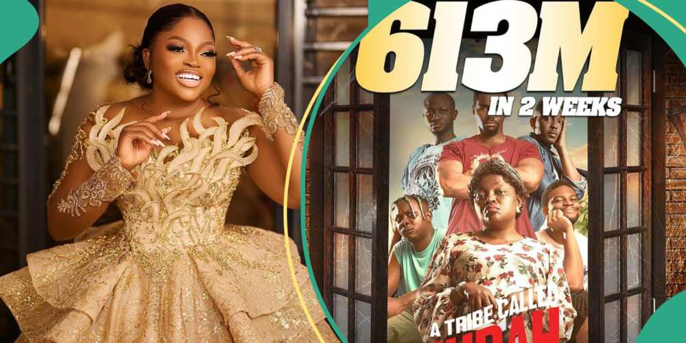 Funke Akindele gives praises to God as her movies hits record sale at the box office