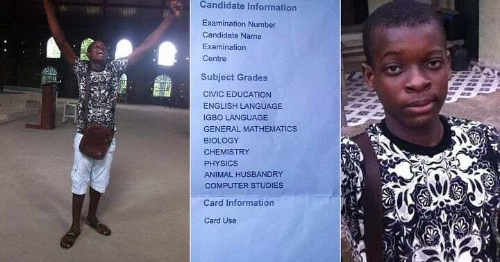 Nigerian boy goes emotional after seeing WAEC result